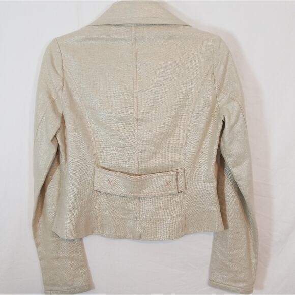 True Meaning Linen Blend Metallic Gold Blazer - Picture 3 of 8